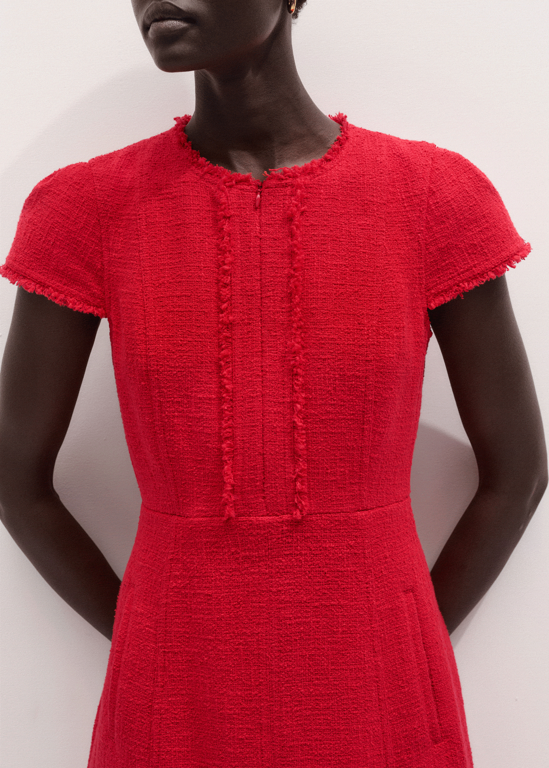 ME+EM Fit + Flare Midi Dress | Rose Petal Red | Image 2