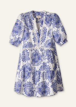 ME+EM Short Swing Dress | Soft White/Blue | Image 6