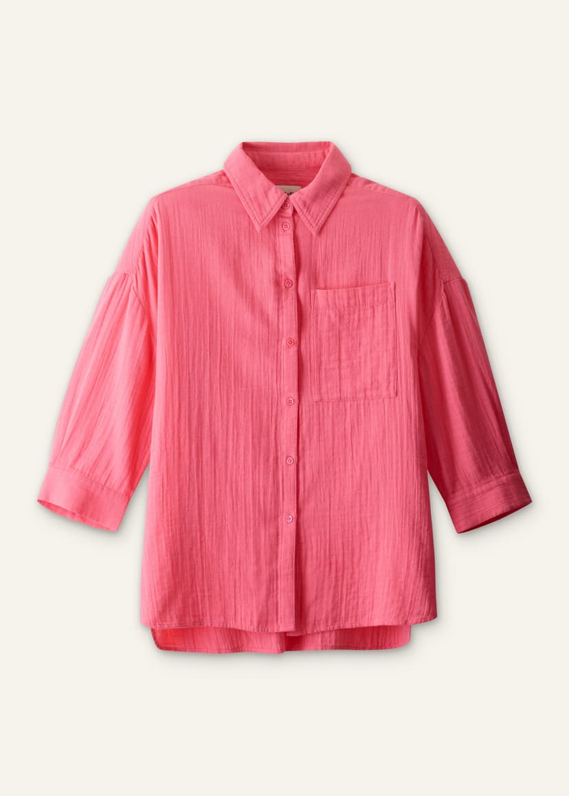 ME+EM Relaxed Summer Shirt | Candy Coral | Image 6