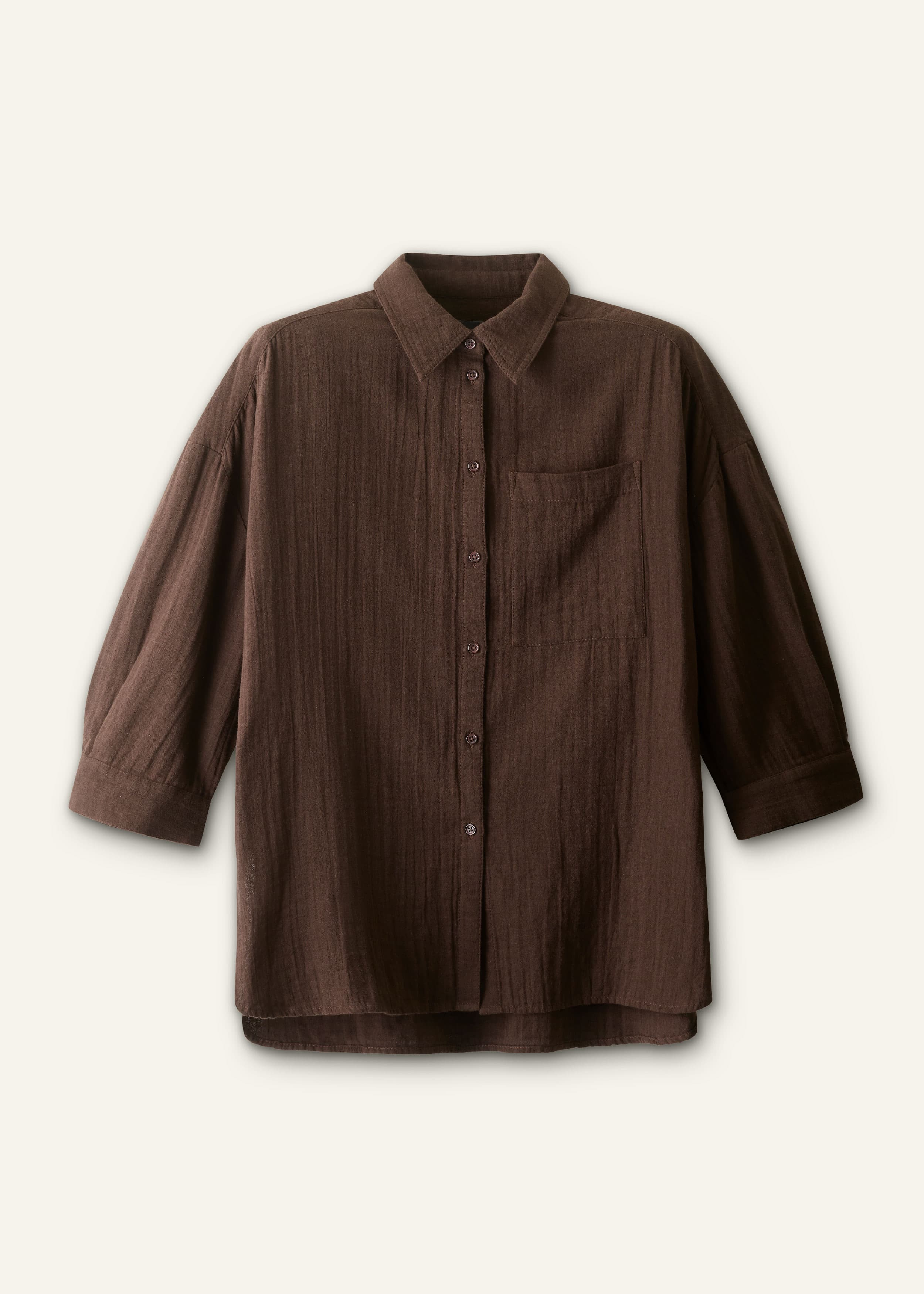 ME+EM Relaxed Summer Shirt | Ganache Brown | Image 7