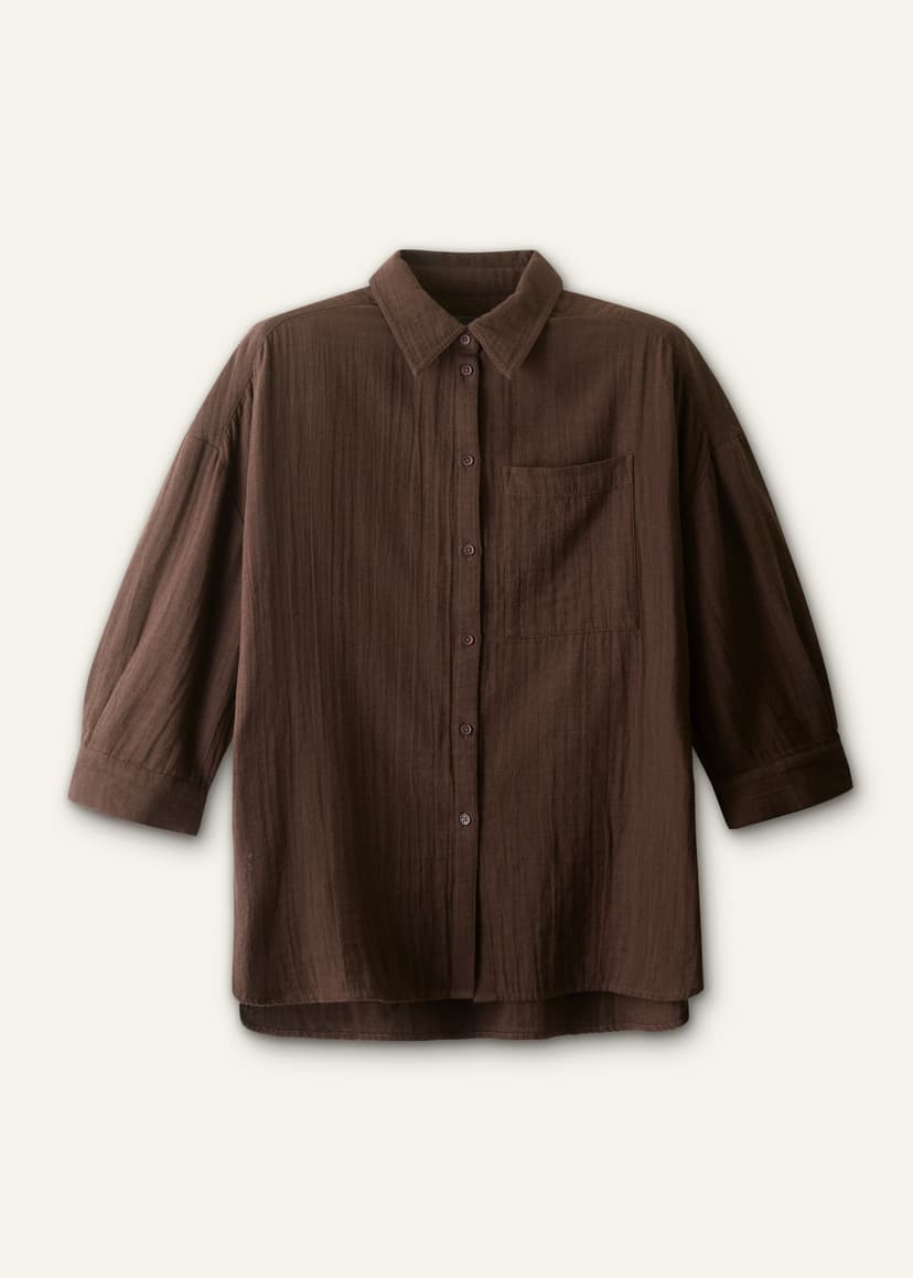 ME+EM Relaxed Summer Shirt | Ganache Brown | Image 7