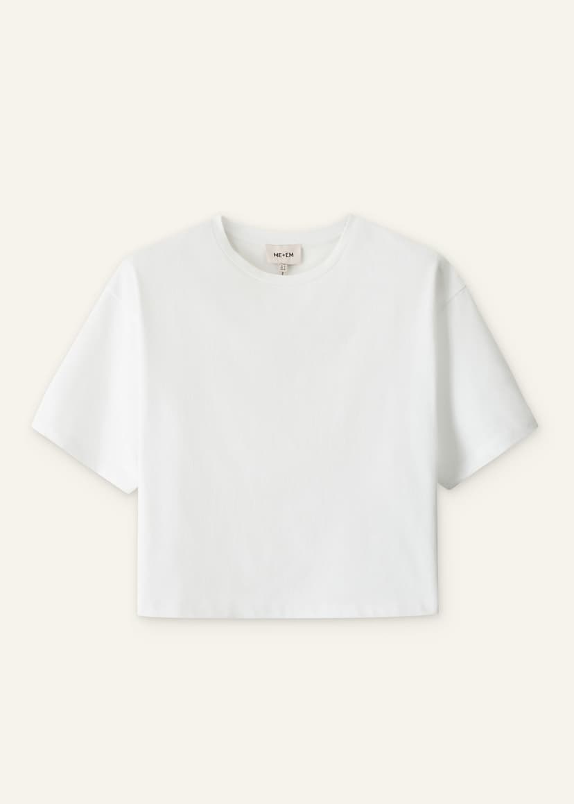 ME+EM Relaxed Crop Tee | Fresh White | Image 7