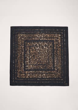 ME+EM Leopard Border Scarf | Leopard Print | Image 1