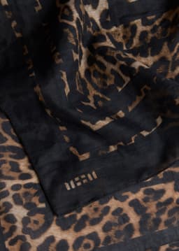 ME+EM Leopard Border Scarf | Leopard Print | Image 4