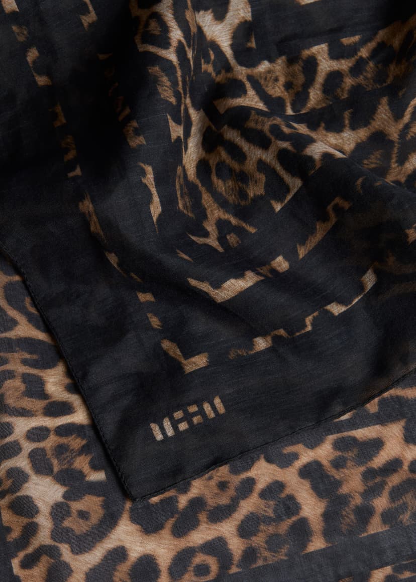 ME+EM Leopard Border Scarf | Leopard Print | Image 4