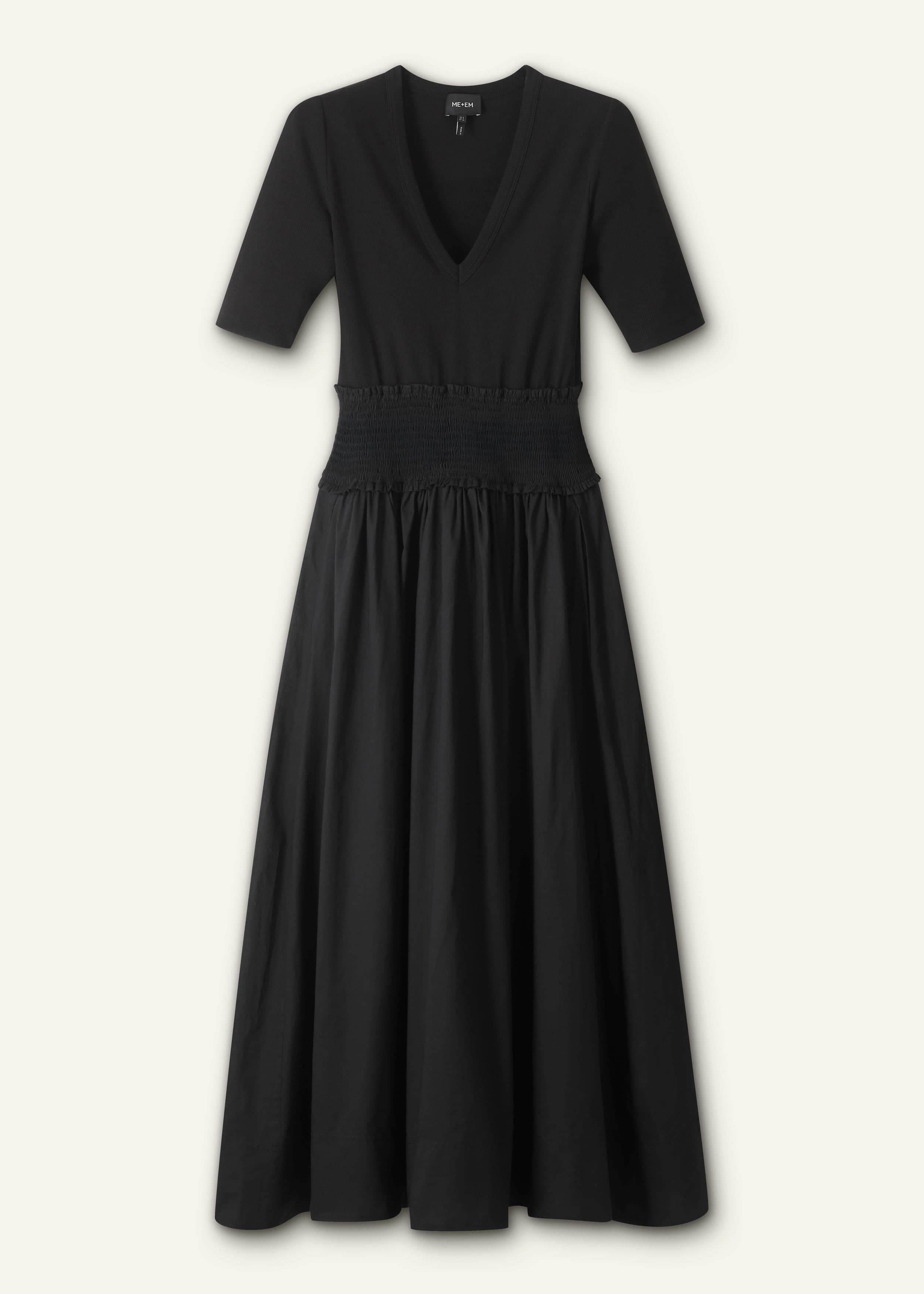 ME+EM Mixed Media Maxi Dress | Black | Image 6