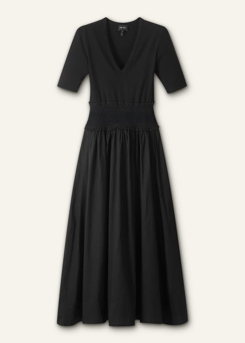 ME+EM Mixed Media Maxi Dress | Black | Image 6