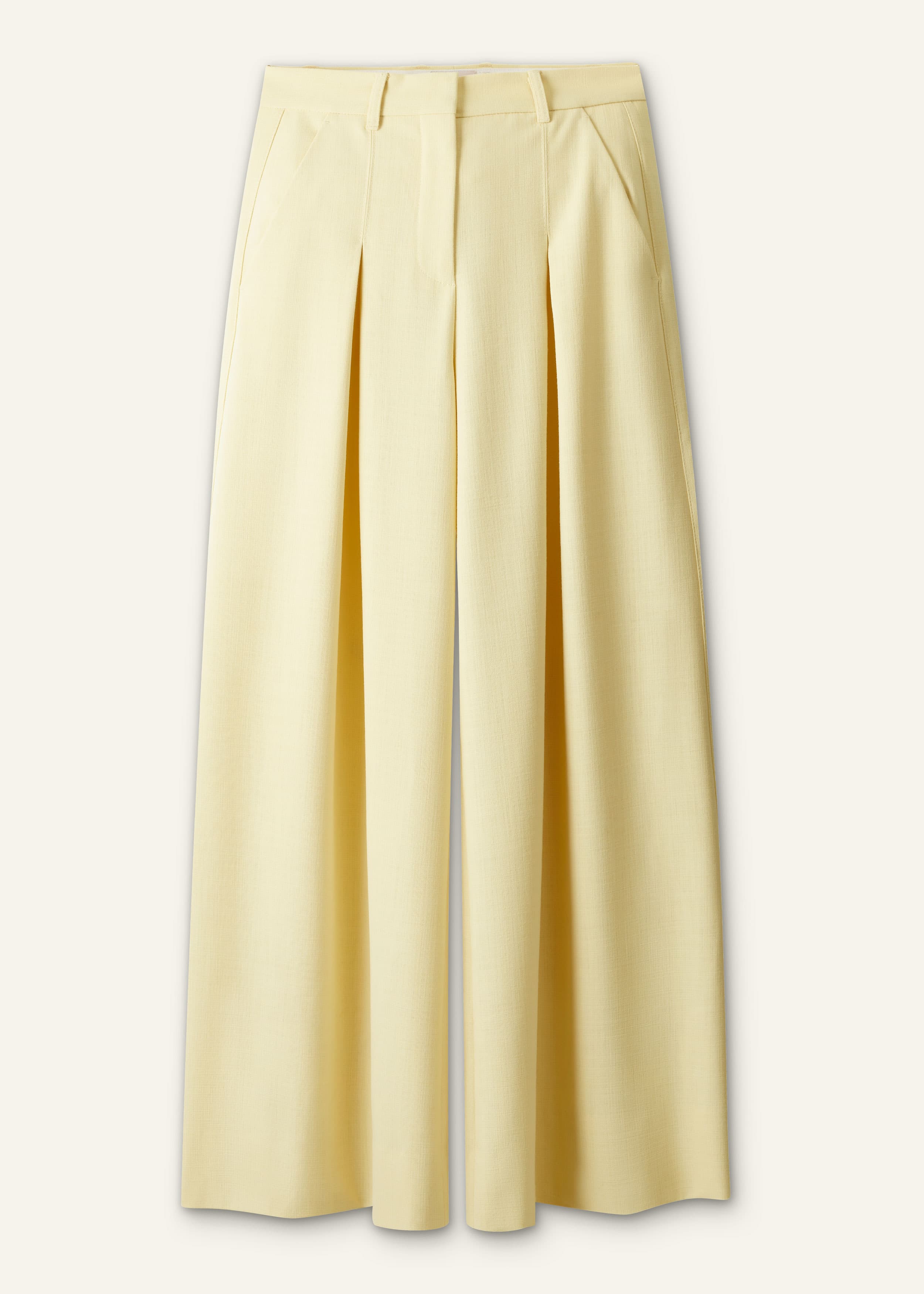 ME+EM Very Wide-Leg Trouser | Dusted Lemon Yellow | Image 7