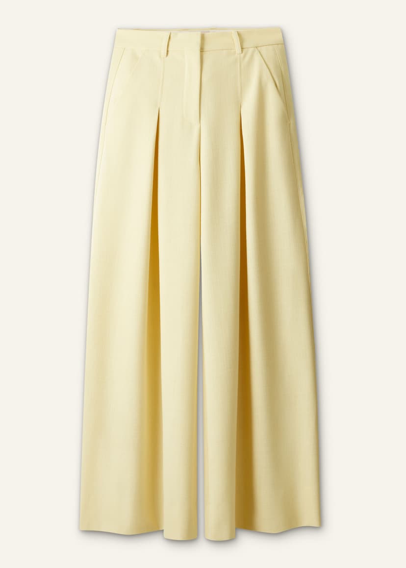 ME+EM Very Wide-Leg Trouser | Dusted Lemon Yellow | Image 7