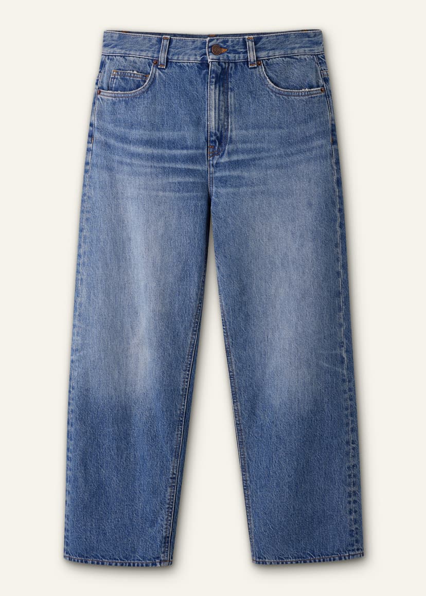ME+EM Straight Crop Jean | Light Blue Wash | Image 6