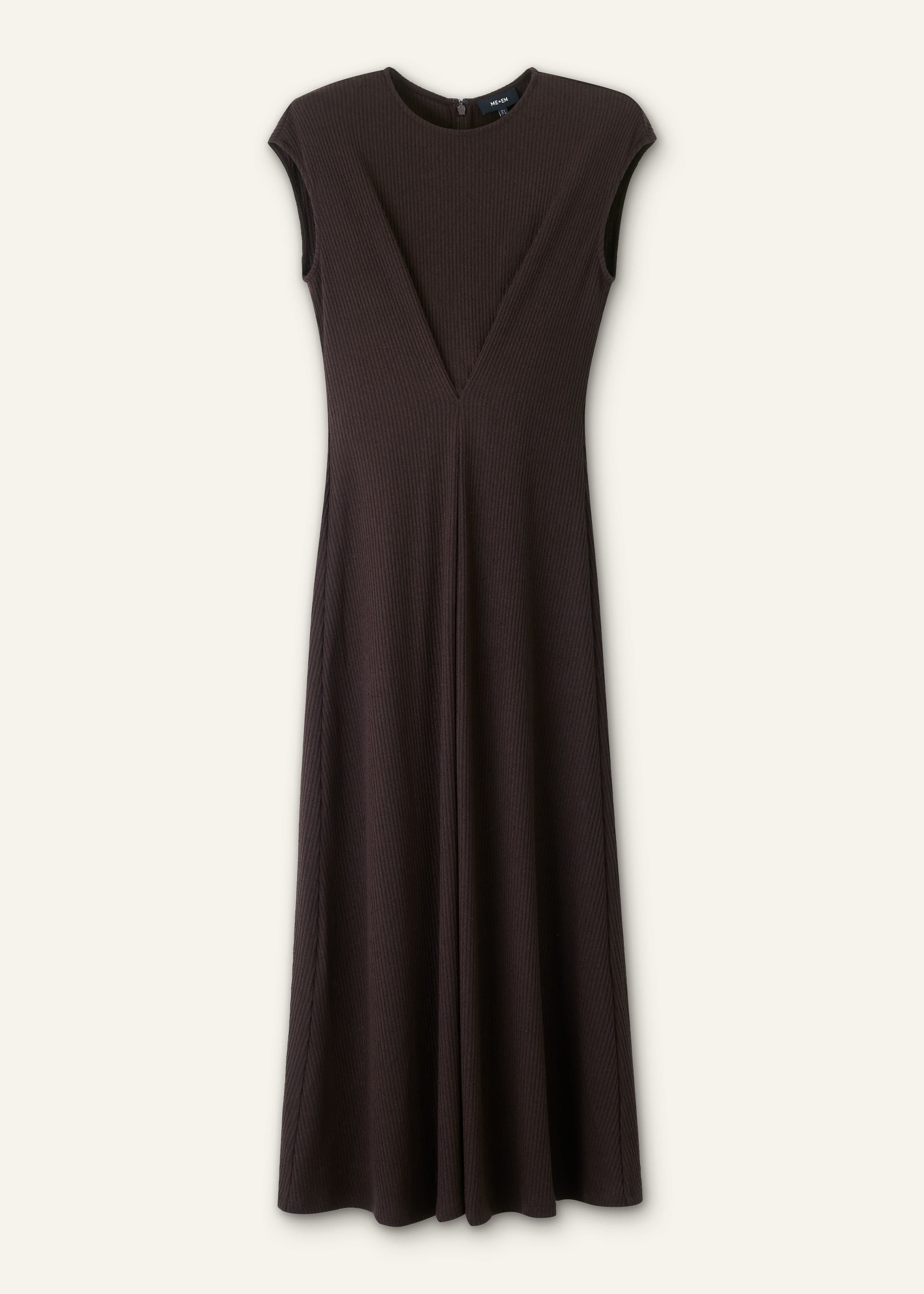 ME+EM Clever Pleat Maxi Dress | Cocoa Brown | Image 6