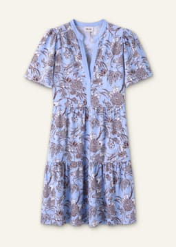 ME+EM Tiered Short Dress | Blue Multi | Image 6