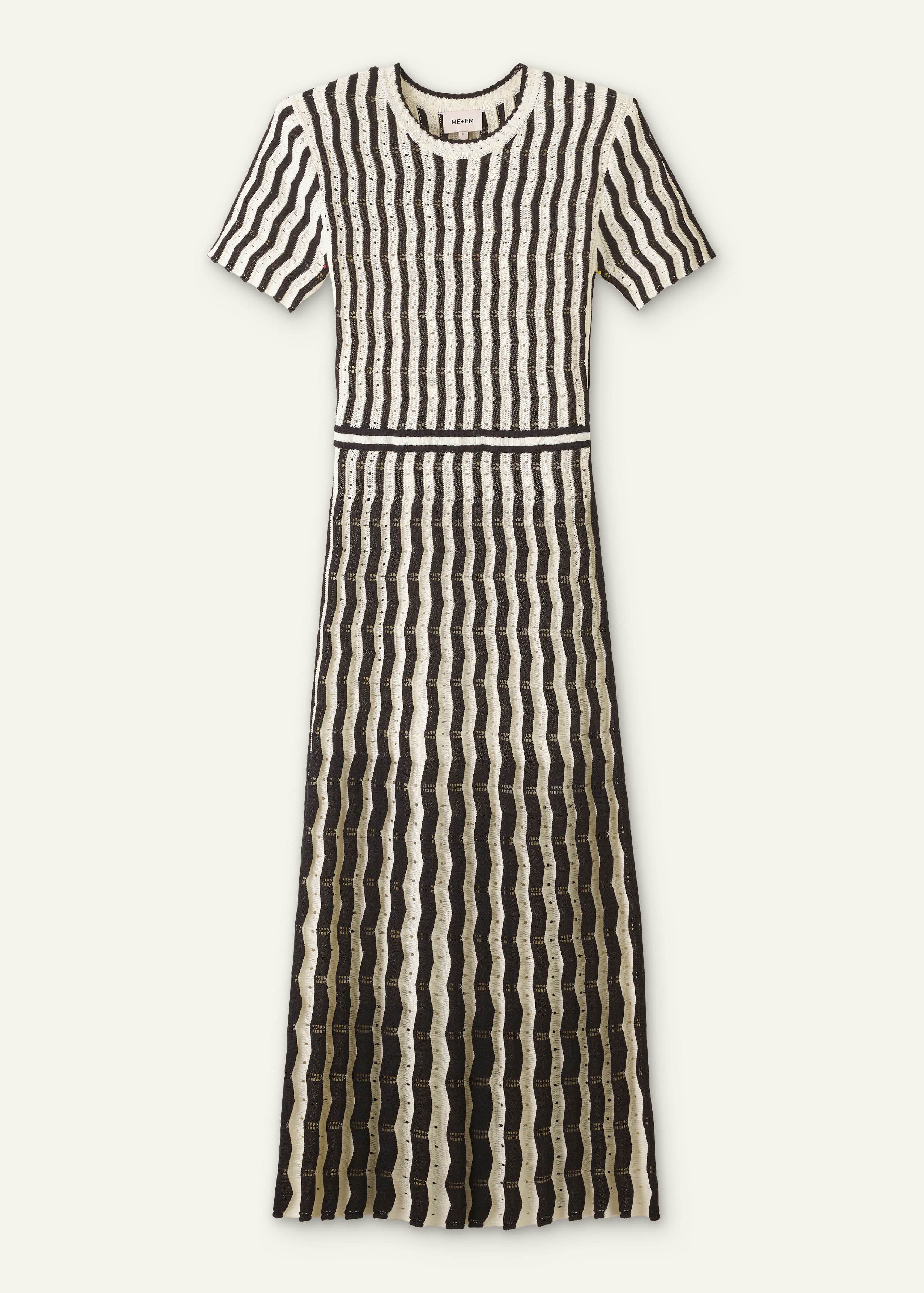 ME+EM Stripe Knit Maxi Dress | Cream/Black | Image 6