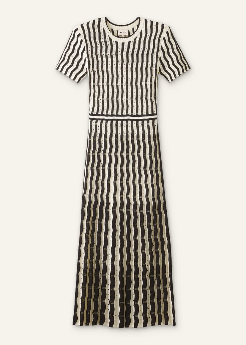 ME+EM Stripe Knit Maxi Dress | Cream/Black | Image 6