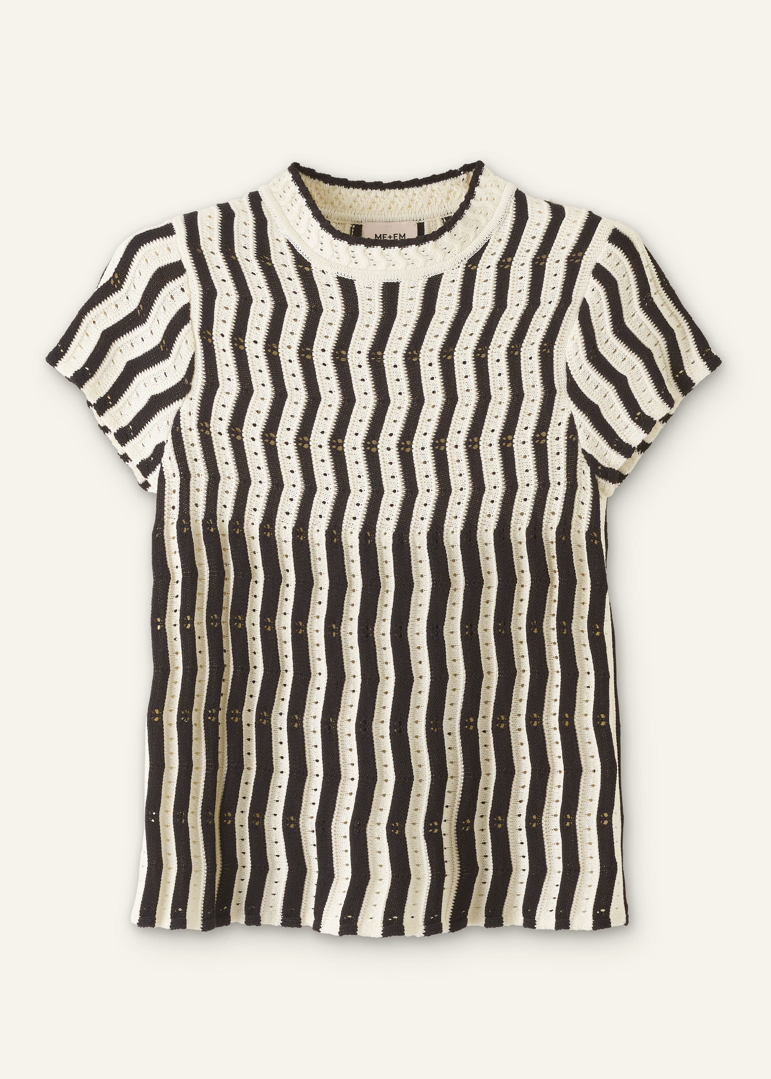 ME+EM Knit Swing Top | Cream/Black | Image 5