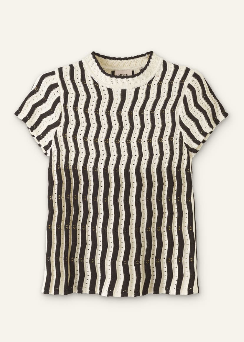 ME+EM Knit Swing Top | Cream/Black | Image 5