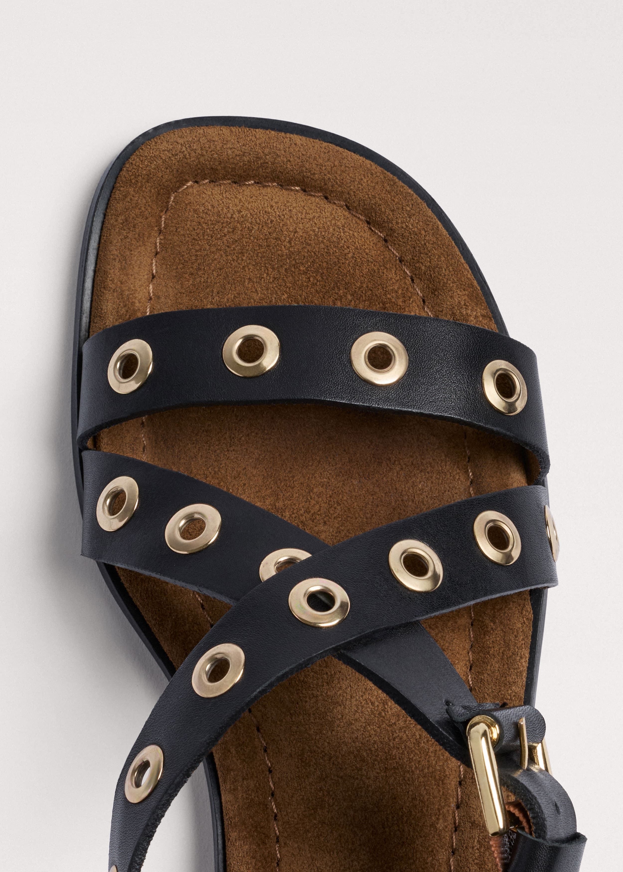 ME+EM Eyelet Stud Sandal | Black | Image 3