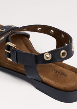 ME+EM Eyelet Stud Sandal | Black | Image 7