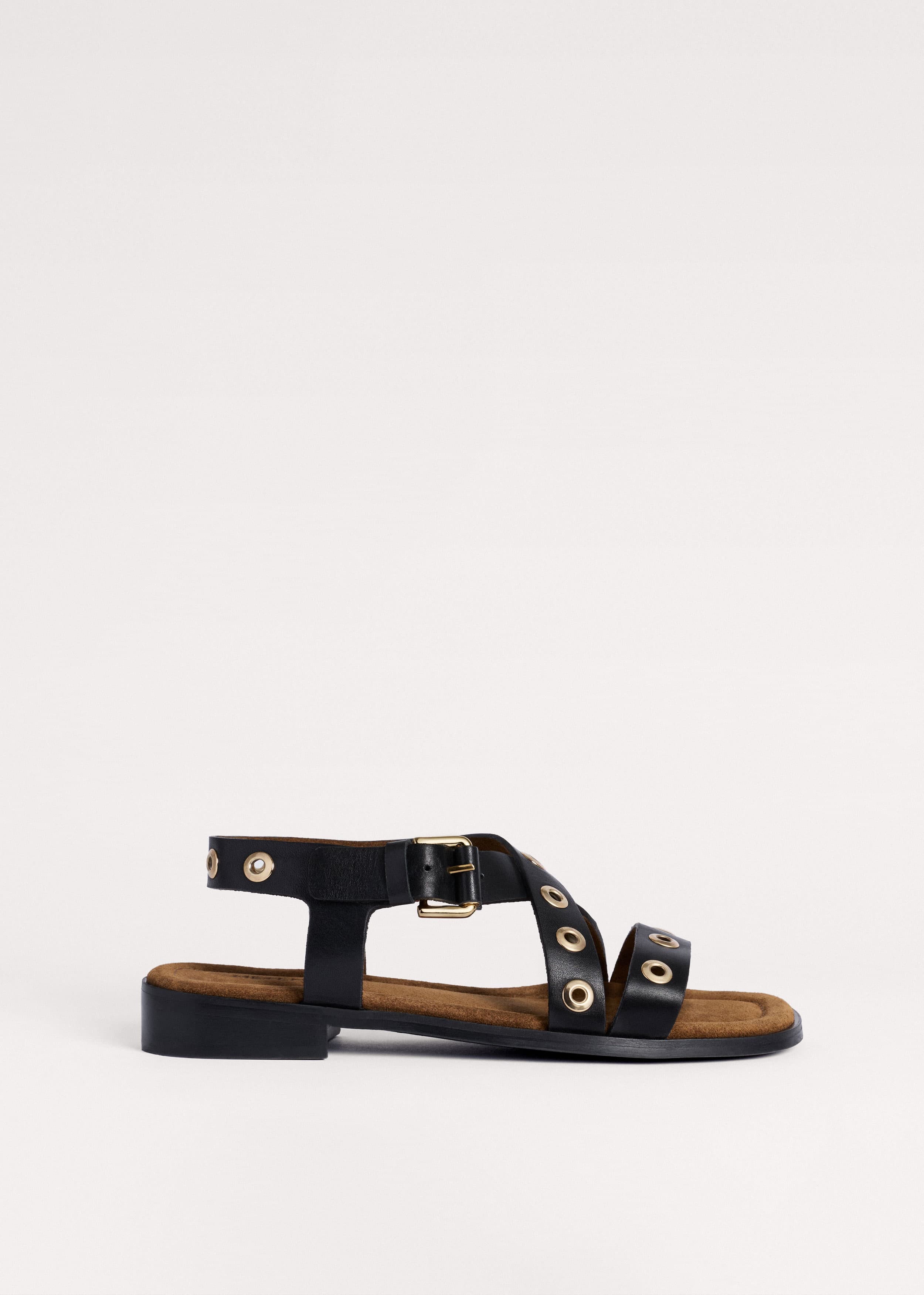 ME+EM Eyelet Stud Sandal | Black | Image 2