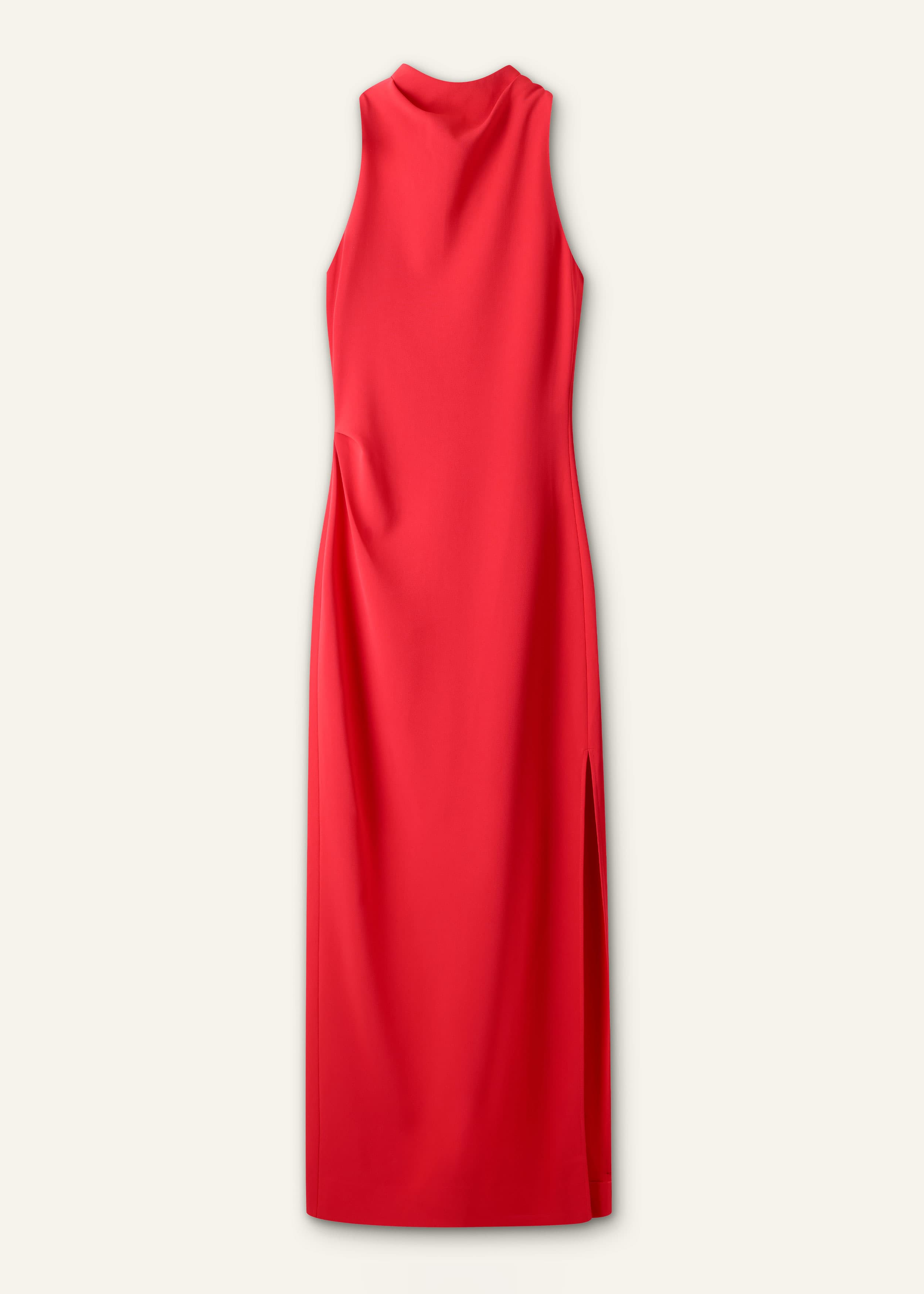 ME+EM Draped Full-Length Dress | Rose Petal Red | Image 6