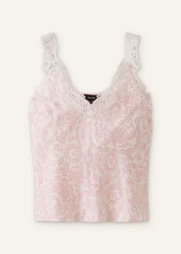 ME+EM Lace Trim Cami Top | Light Cream/Pink | Image 7