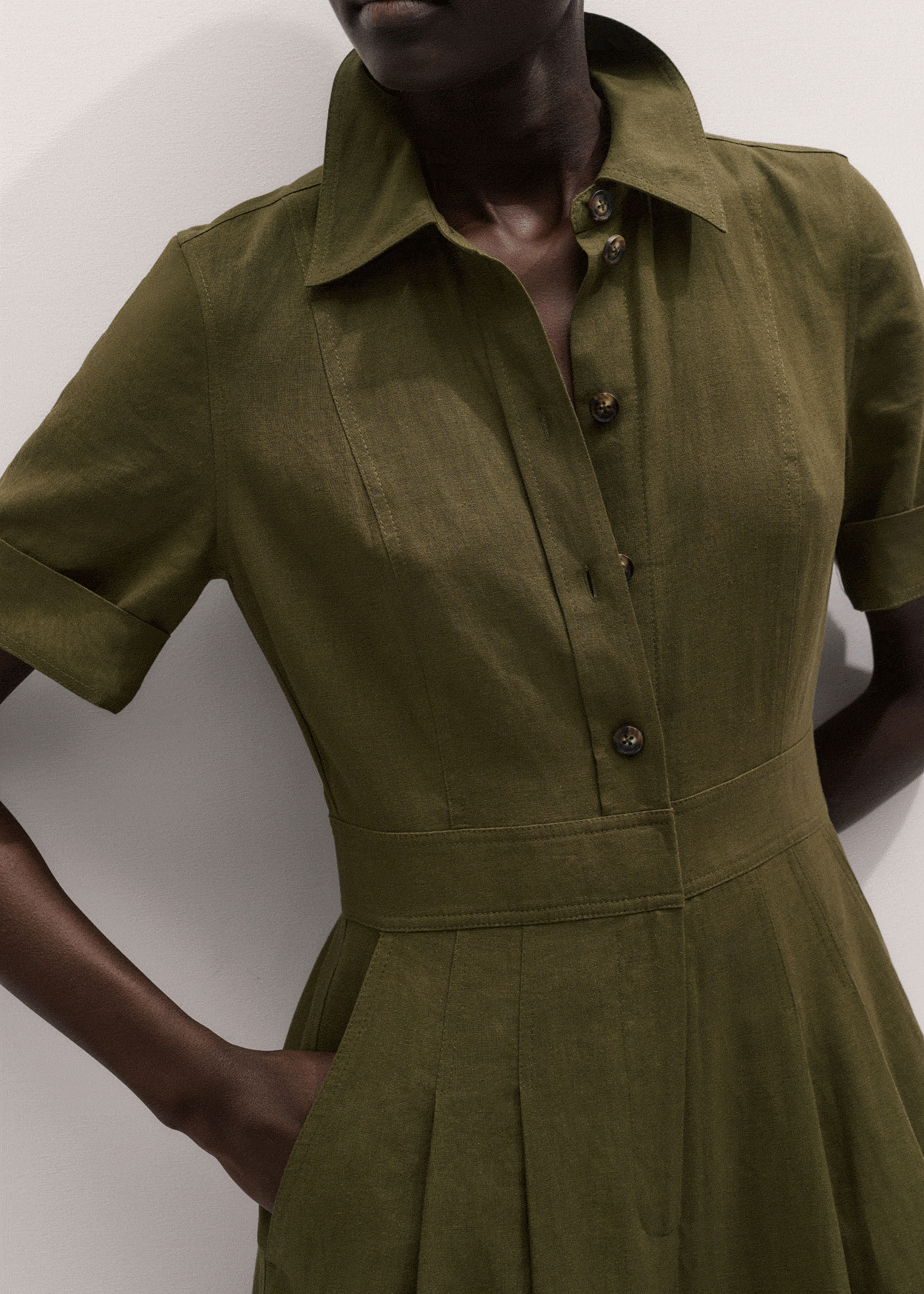ME+EM Culotte Jumpsuit | Olive Green | Image 2
