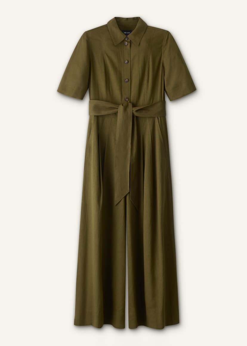 ME+EM Culotte Jumpsuit | Olive Green | Image 7
