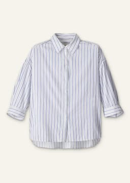 ME+EM Crop Sleeve Shirt | Blue/White | Image 7