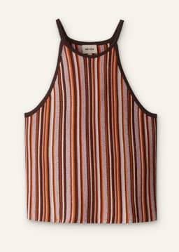 ME+EM Stripe Slim Knit Tank | Cinnamon Multi | Image 7