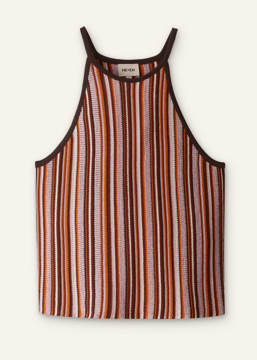 ME+EM Stripe Slim Knit Tank | Cinnamon Multi | Image 7