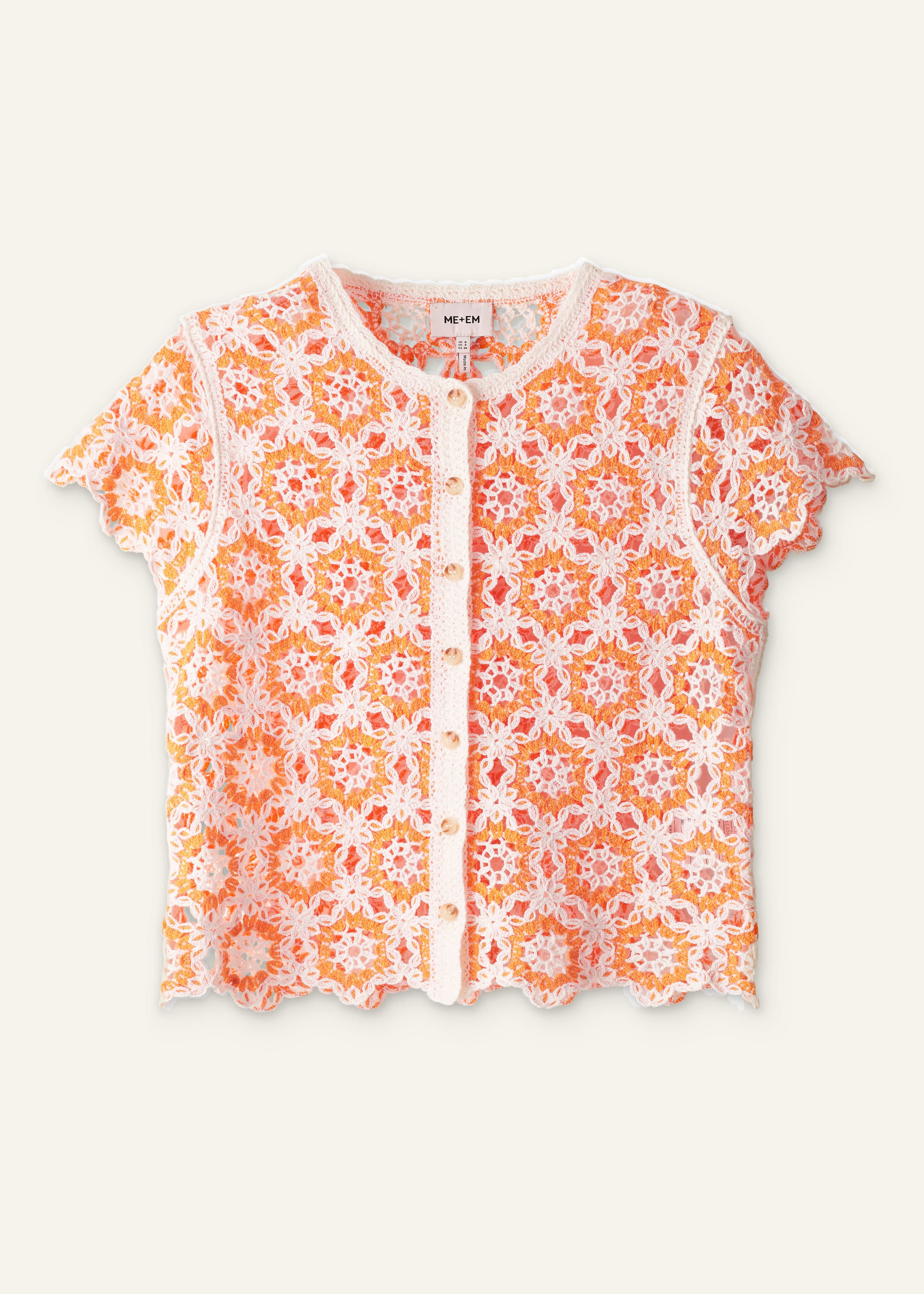ME+EM Beach Baby Tee | Sunny Orange Multi | Image 7