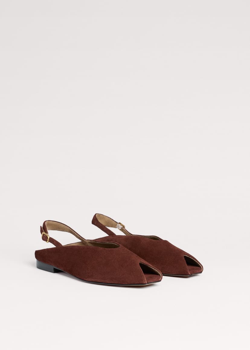 ME+EM Peep Toe Flat | Cinnamon | Image 3