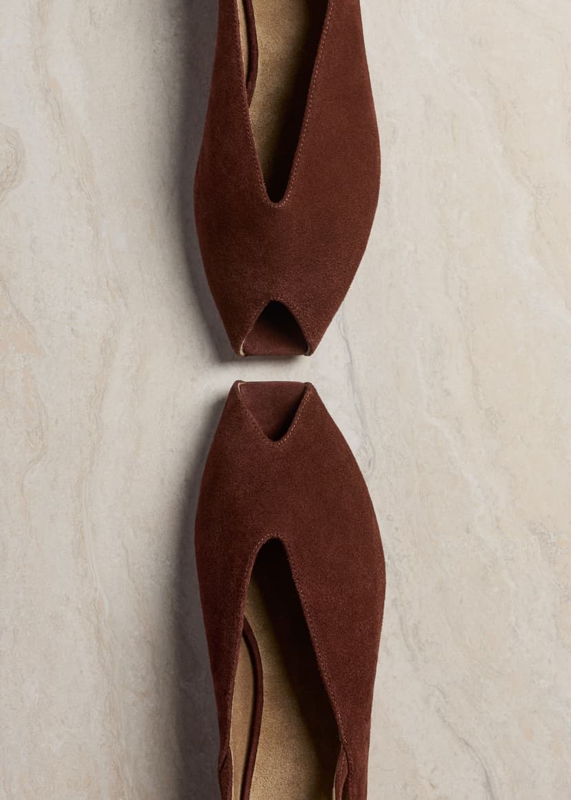 ME+EM Peep Toe Flat | Cinnamon | Image 6