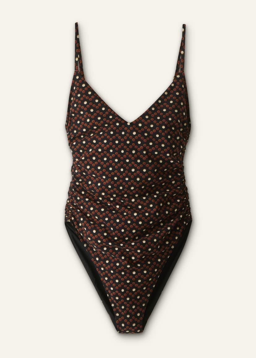 ME+EM Ruched Swimsuit | Cinnamon Multi | Image 7
