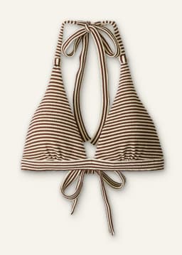 ME+EM Halterneck Bikini Top | Cinnamon Brown/Light Cream | Image 7