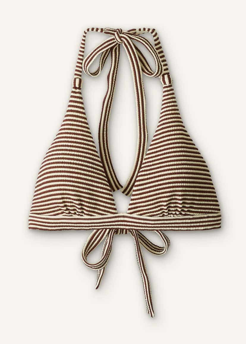 ME+EM Halterneck Bikini Top | Cinnamon Brown/Light Cream | Image 7