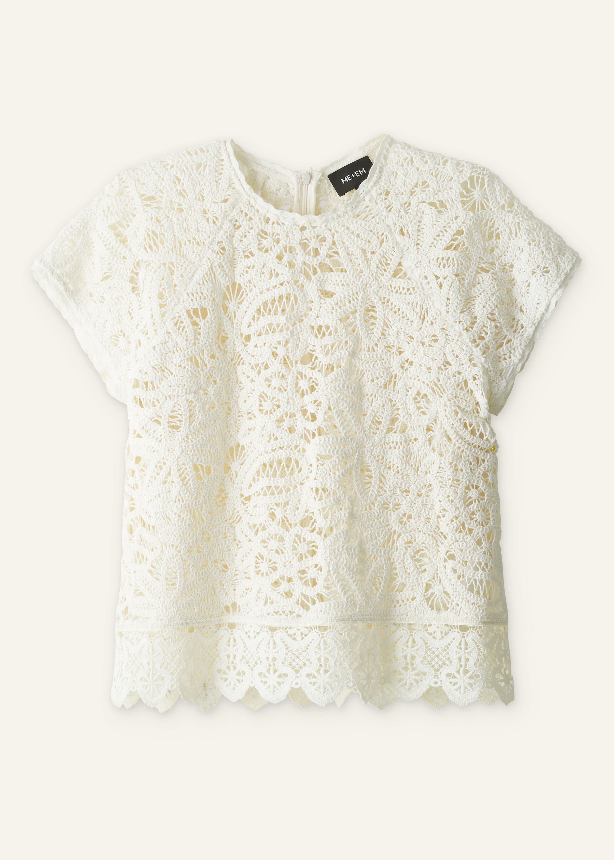 ME+EM 2-in-1 Crochet Tee | Light Cream | Image 6
