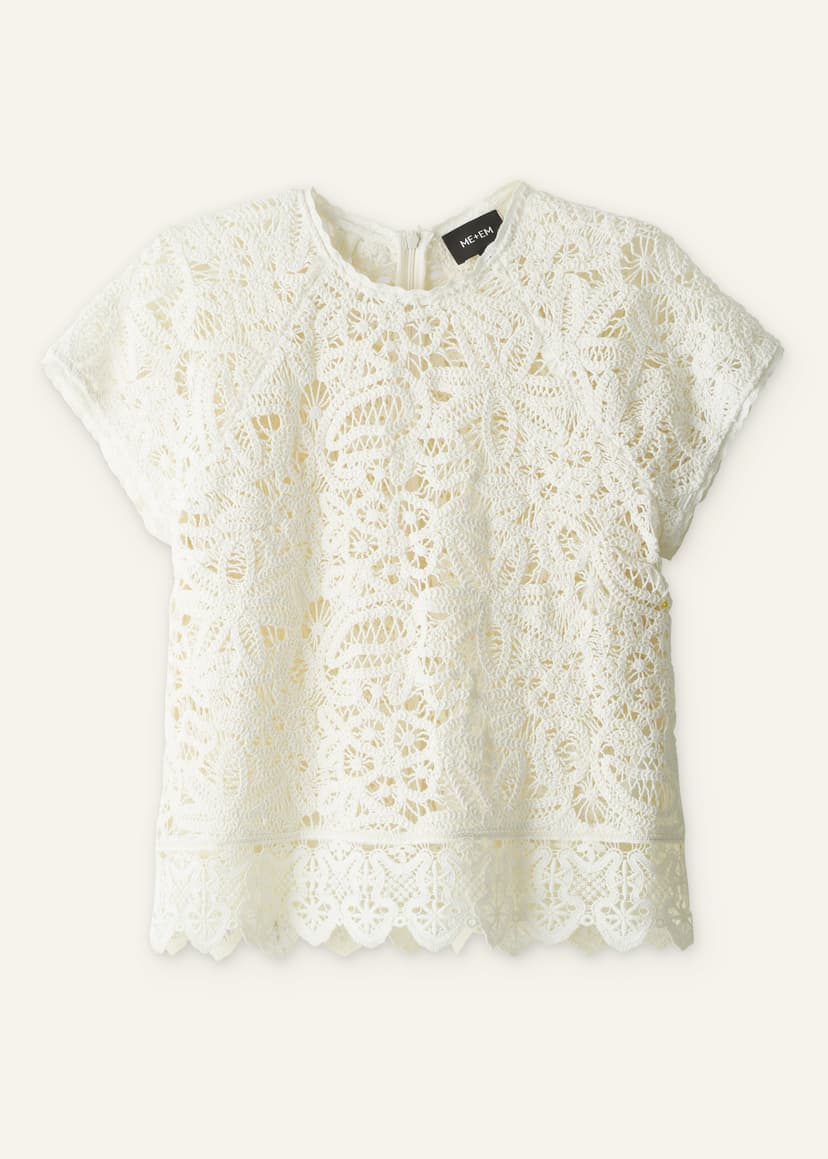 ME+EM 2-in-1 Crochet Tee | Light Cream | Image 6
