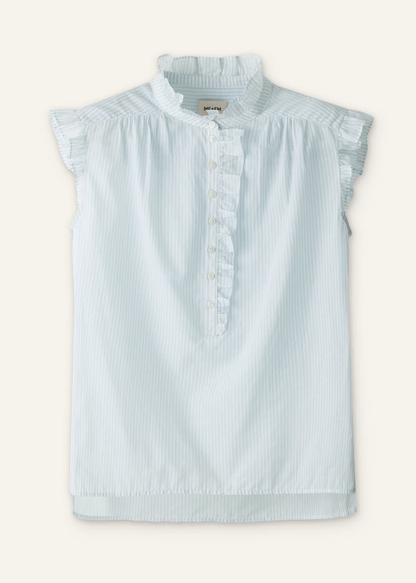 ME+EM Soft Stripe Blouse | Blue/White | Image 8