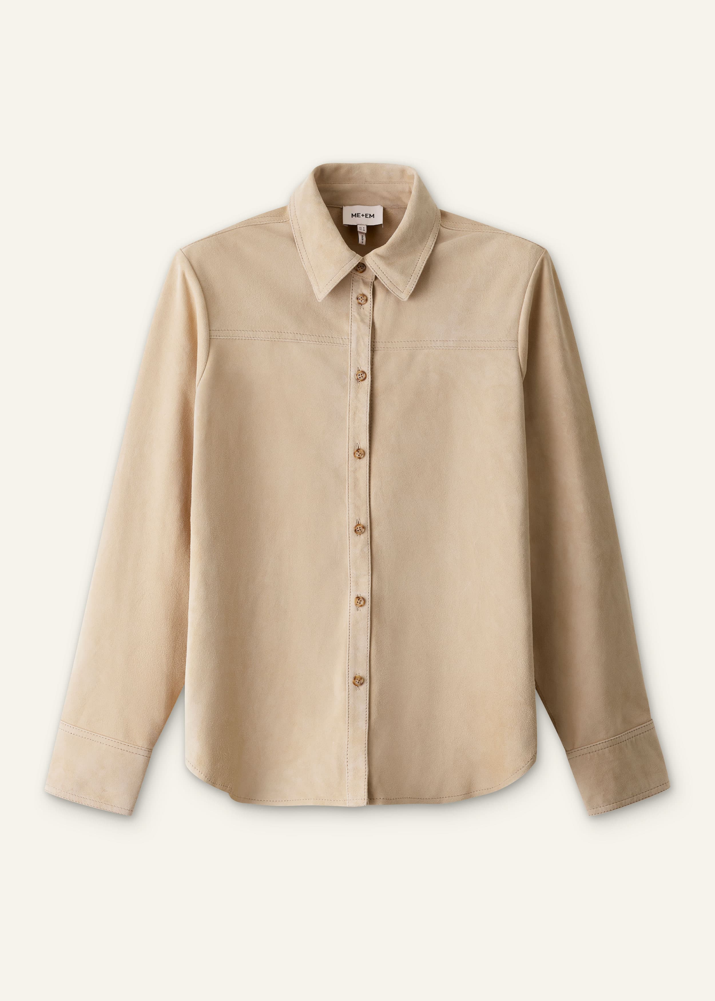 ME+EM Luxe Straight Shirt | Pale Tan | Image 7