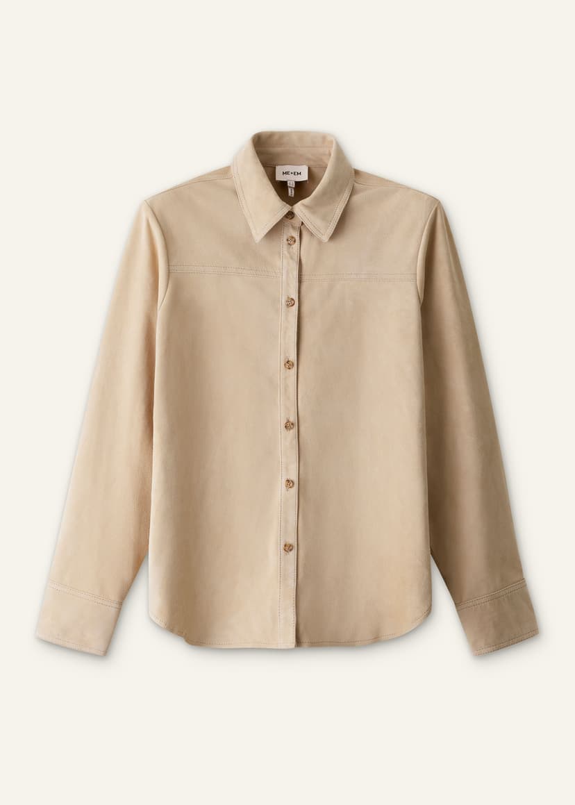 ME+EM Luxe Straight Shirt | Pale Tan | Image 7