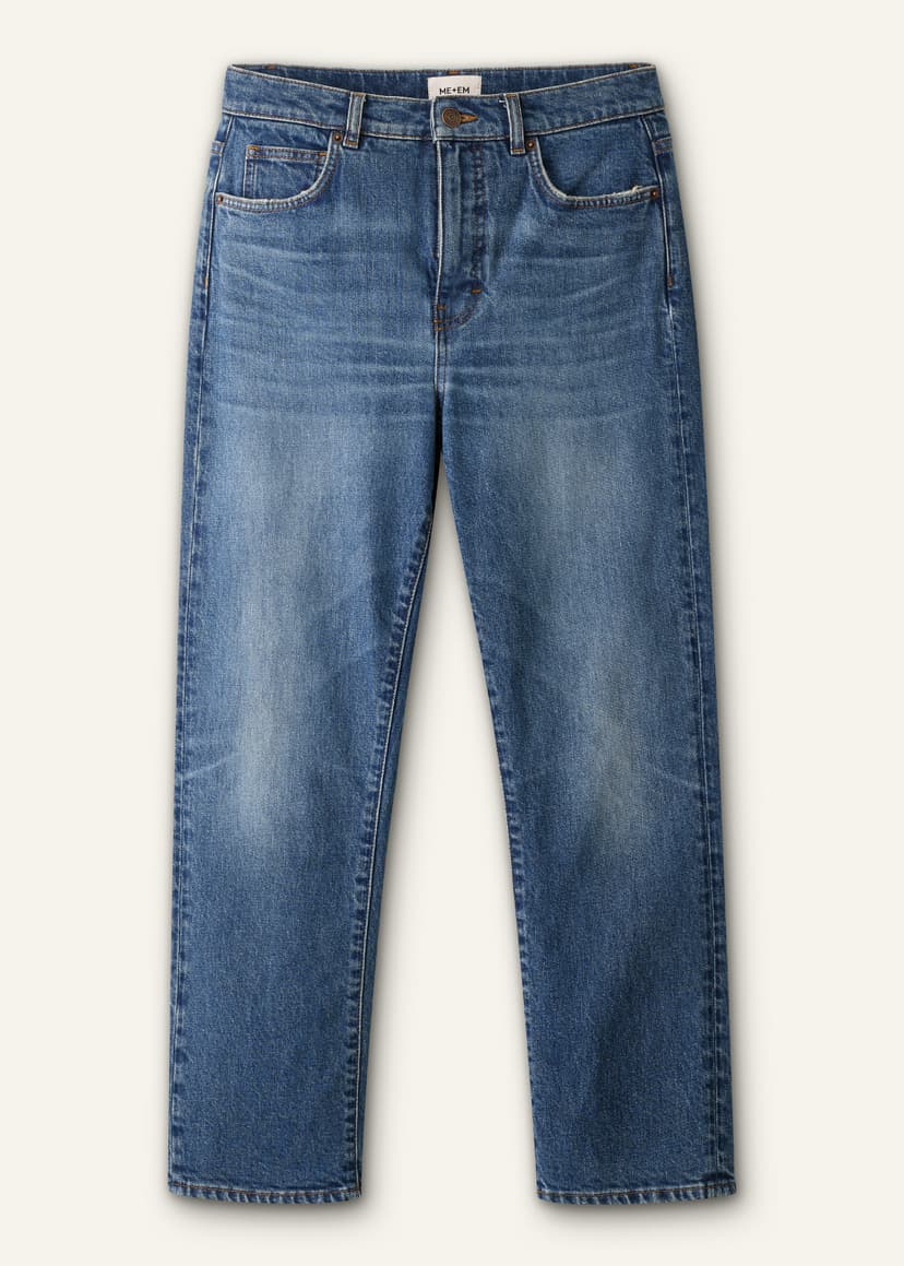 ME+EM Slim Crop Jean | Authentic Mid Blue Wash | Image 7