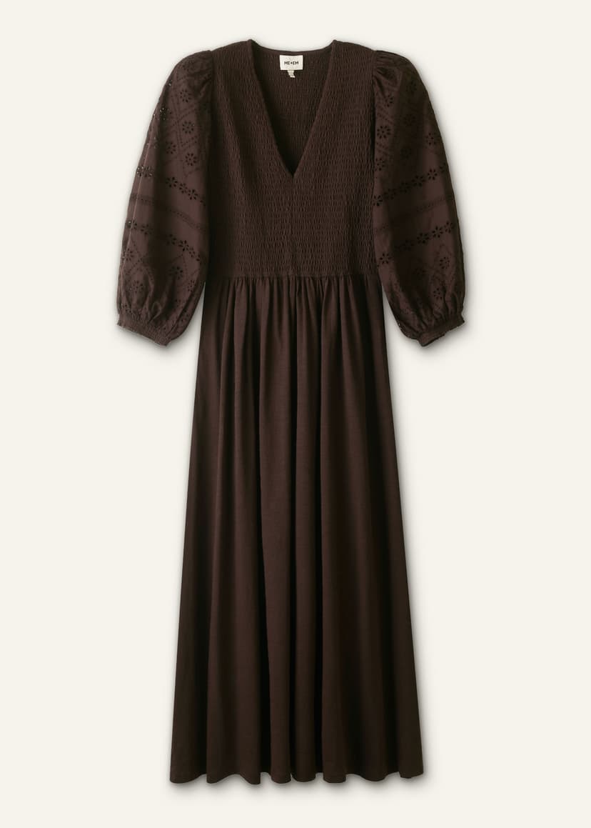 ME+EM Mixed Media Maxi Dress | Summer Chocolate | Image 5