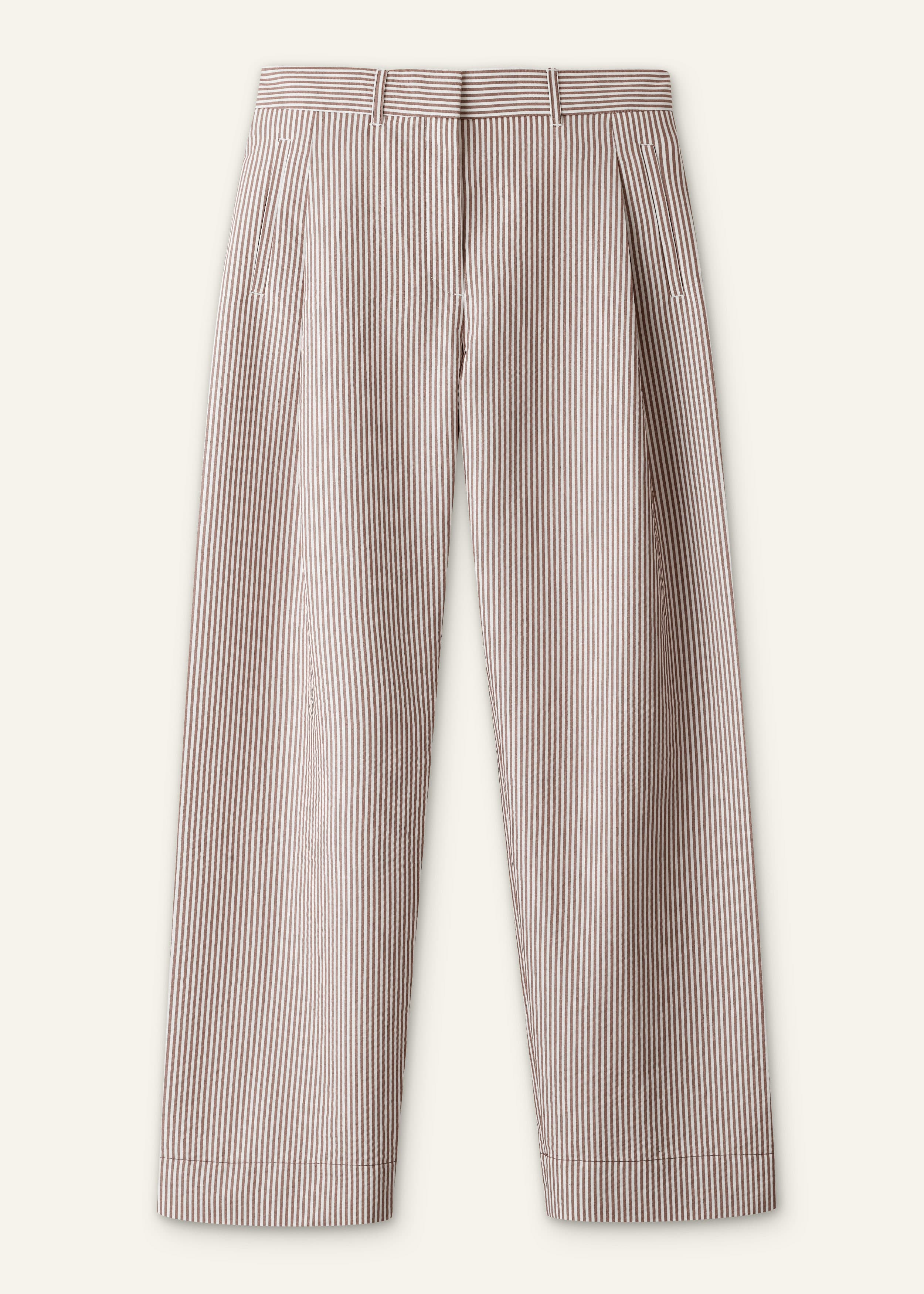 ME+EM Summer Clever Pant | Cocoa Brown/Light Cream | Image 7