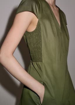 ME+EM Fit + Flare Maxi Dress | Olive Green | Image 2