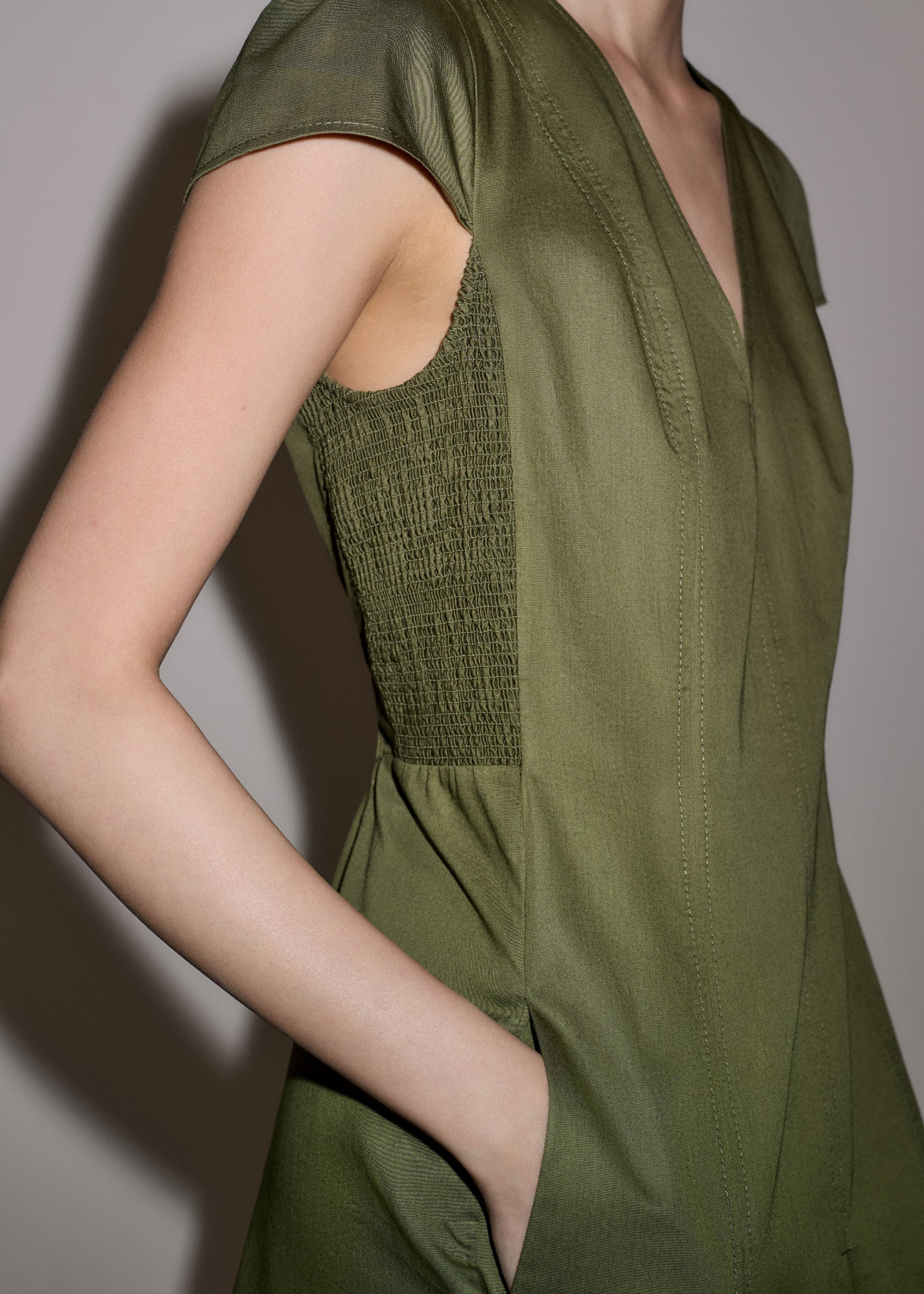 ME+EM Fit + Flare Maxi Dress | Olive Green | Image 2
