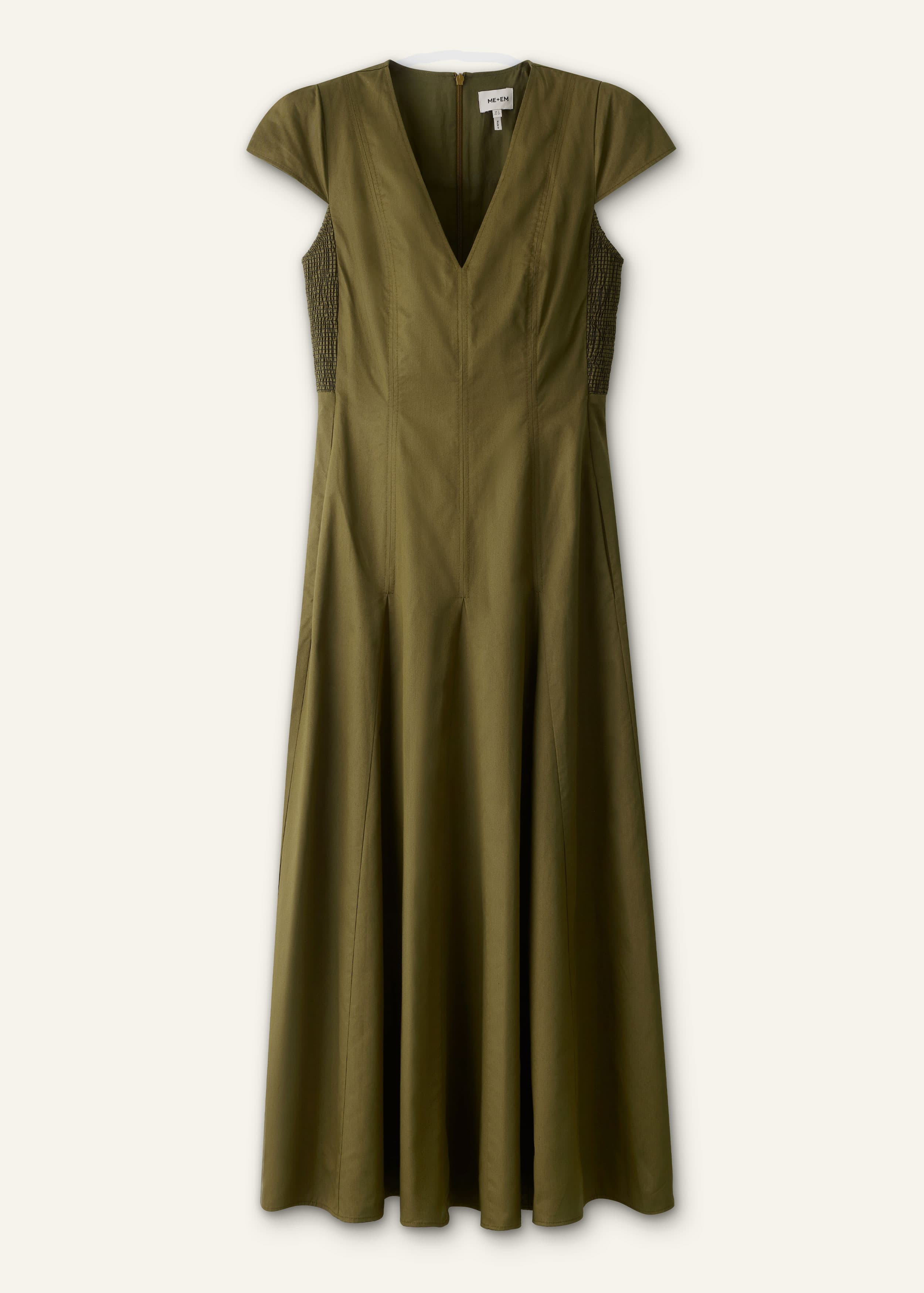 ME+EM Fit + Flare Maxi Dress | Olive Green | Image 7