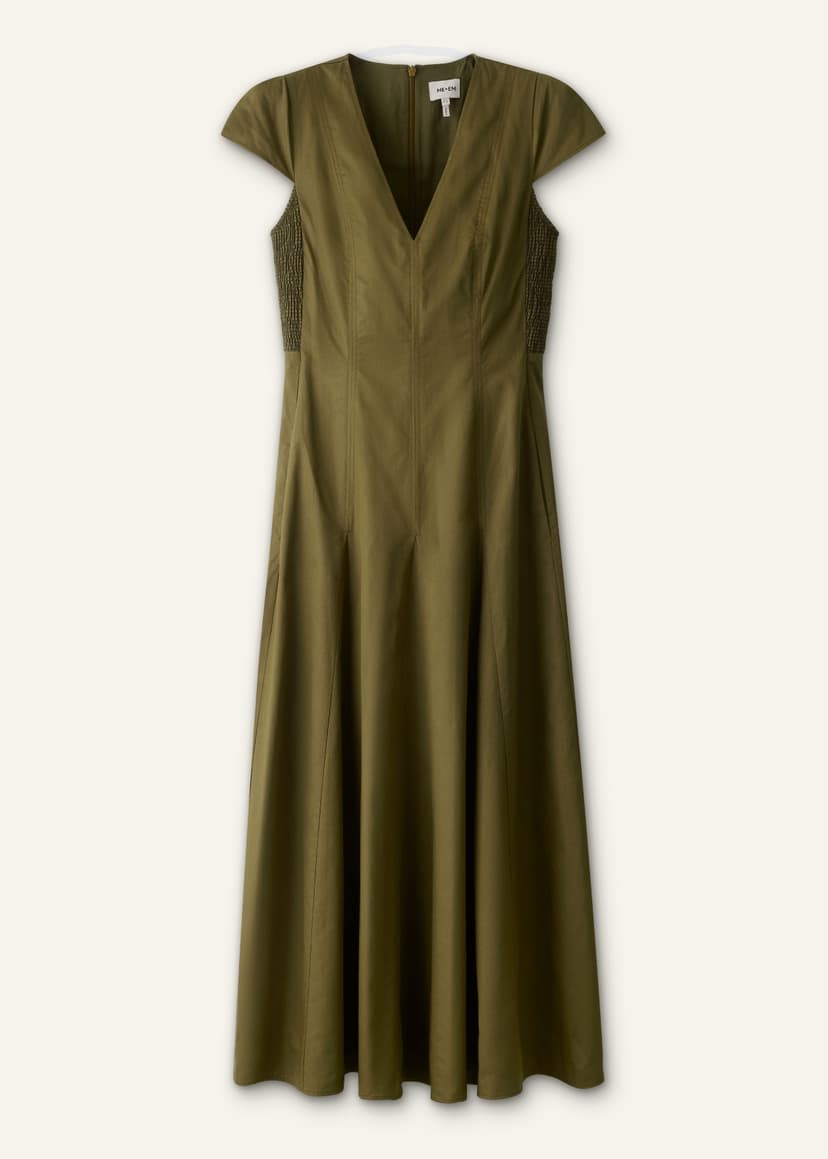 ME+EM Fit + Flare Maxi Dress | Olive Green | Image 7