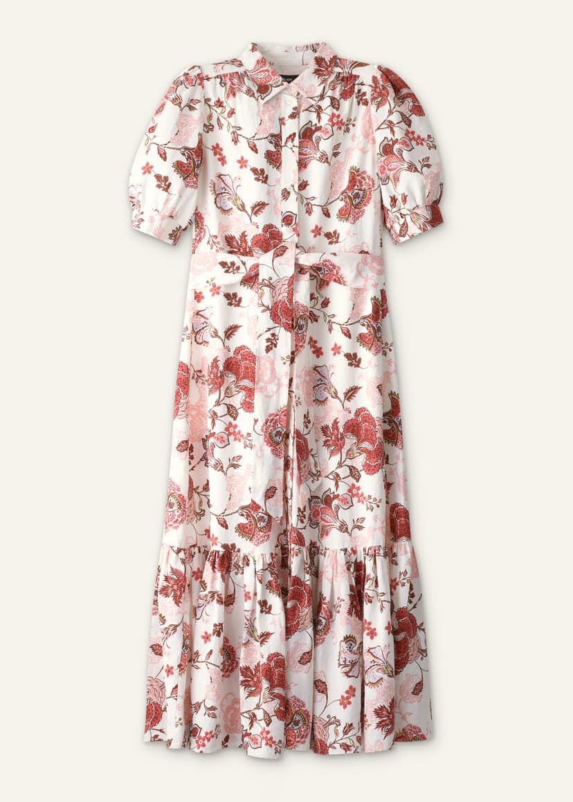 ME+EM Fit + Flare Maxi Dress | Light Cream/Multi | Image 7