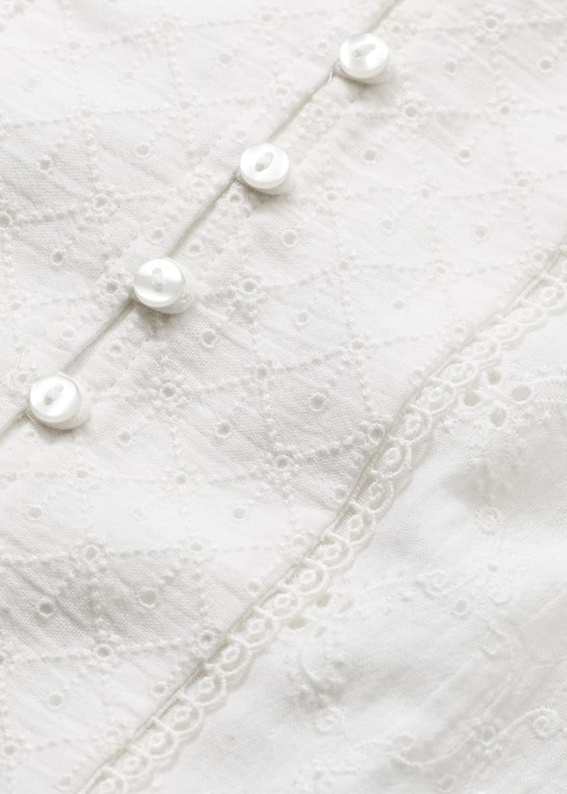 ME+EM Broderie Crop Blouse | Soft White | Image 9